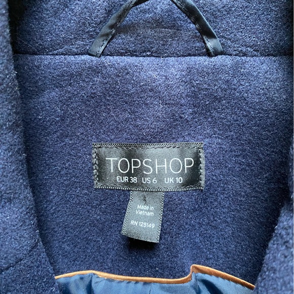 TOPSHOP NWOT waistcoat. Size 6. Colour navy. - Picture 8 of 10